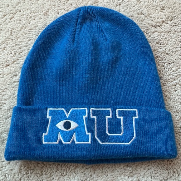 Disney Accessories - Disney Monsters University Blue MU Adult Beanie